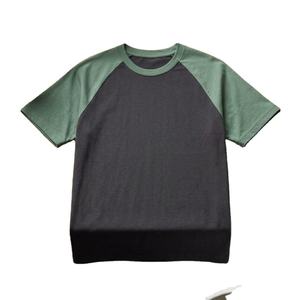 T-shirt streetwear color block col rond jersey impression en relief logo personnalisé OEM vente en gros - Product Image 1