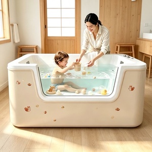 <span class=keywords><strong>Baignoire</strong></span> bébé autoportante en acrylique avec fonction massage et système thermostatique pour le confort du bain du nouveau-né - Product Image 4