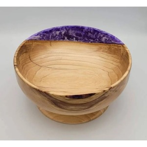 Acacia Wooden and <b>Epoxy</b> Resin Food Bowl for <b>Table</b> Decorative Solid Hardwood Salad Wooden Bowl Acacia Wooden Resin Bowl - Product Image 1
