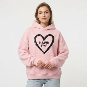 Sudadera con Capucha Oversize de Algodón para Mujer, Color Rosa Sólido, con Logotipo Personalizado, Hombros Caídos, Estilo Urbano - Product Image 1