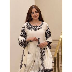 Stylish Heavy Satin <b>Top</b> Sharara Embroidery <b>Sequins</b> diamond Hand Work Festive Ethnic Wedding <b>Party</b> Wear AARIKA TEXTILE Quick Dry - Product Image 3