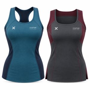 Hauts de soutien pour femmes - Bleu marine et bordeaux - Fabricant de vêtements de sport et d'extérieur - Haut ajusté pour tenue active - Product Image 1