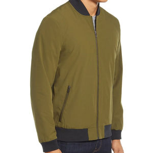 Chaqueta Bomber Lisa para Hombre, de Poliéster y Forro Polar, Gruesa, Resistente al Viento e Impermeable, Cuello Alto Informal, Fabricante OEM, Proveedor, Venta al Por Mayor - Product Image 5