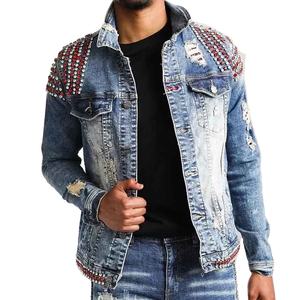 Chaqueta Personalizada para Hombre con Detalles Brillantes de Diamantes, Costuras Duraderas, Acabado Profesional, Chaqueta Vaquera con Pedrería - Product Image 6