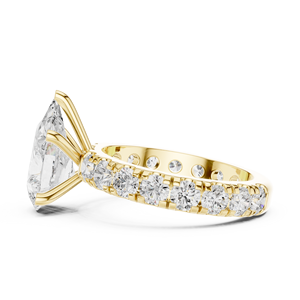 Anillo de Compromiso Aries Jewel de Lujo con Diamante Cultivado en Laboratorio de 3 Quilates, Corte Pera, Grado E VS, Oro Sólido de 14K, Joyería Fina para Regalo - Product Image 2