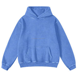 Sudadera con Capucha de Secado Rápido, Estilo Jogger, Lavado Ácido, Básica, Mezcla de Algodón, Lisa, Talla Grande para Hombre - Product Image 3