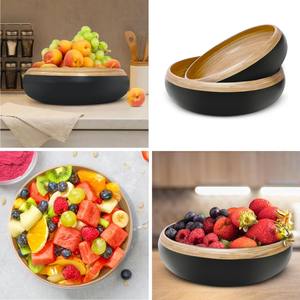 Bol à salade en bambou tressé à prix abordable pour ustensiles de cuisine, bols de service modernes personnalisés, vaisselle OEM/ODM fabriquée au Vietnam - Product Image 3