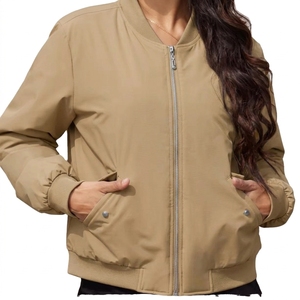 Chaqueta Bomber de Invierno para Mujer, con Cuello Alto, Tejido Oxford Transpirable, Exterior de PU, Mangas Largas, Bolsillos Delanteros, para Caza y Fiestas - Product Image 6
