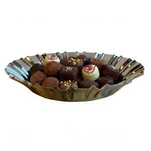 ชามช็อกโกแลตดีไซน์ทันสมัยพร้อมถาดตกแต่ง ชามสแตนเลสขอบทองเหลือง ชามช็อกโกแลตราคาขายส่ง - Product Image 5