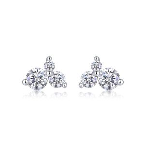 Pendientes de Plata de Ley S925 con Baño de Platino y Moissanita de 0.3 Quilates, Diseño de Olas, Joyería de Moda - Product Image 5