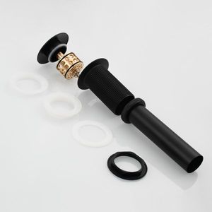 Sifone a scomparsa in ottone nero per lavabo bagno con cestello filtro rimovibile e funzione di troppopieno - Product Image 3