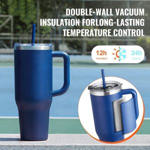 Tasse à café isotherme de 40 oz avec poignée pour une consommation facile – Accessoire de boisson - Product Image 3