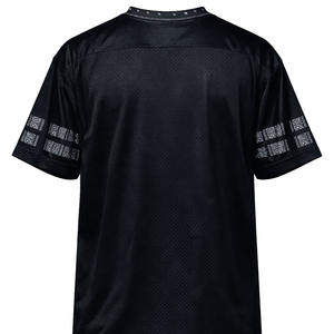 Camiseta Urbana Personalizada de Hip-Hop, Ropa Masculina de Moda Urbana, Jersey de Fútbol Americano Negro, Holgado y Transpirable, de Malla - Product Image 3