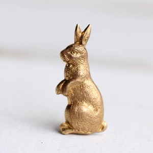 Gold Plated Rabbit Figurine Handmade Animal Sculpture Tabletop Decor Contemporary Design Living Room <b>Ornament</b> <b>Easter</b> Theme - Product Image 1