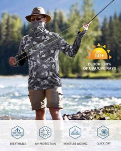 Sudadera con Capucha Unisex con Protección UV UPF 50+, Transpirable, de Secado Rápido, de Spandex/Poliéster, Manga Larga, para Pesca y Kayak - Product Image 3