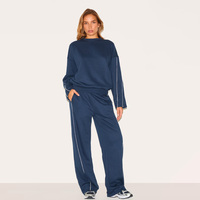 Ensemble de survêtement pour femmes en différentes couleurs, col rond, manches longues, coupe ample, poches latérales, taille élastique, vêtements décontractés, style automne