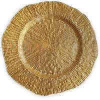 Assiette de service contemporaine en argent, compatible lave-vaisselle, motifs personnalisés, finition polie, créations Lavie, décoration de table de mariage