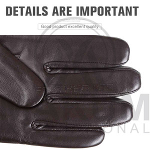 Gants de conduite en cuir pleine fleur marron ou noir, luxueux, unisexes, chauds pour l'hiver, en cuir véritable - Product Image 5