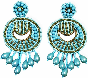 Boucles d'oreilles brodées à la main avec perles, bijoux élégants et tendance, boucles d'oreilles de luxe par MD HANDICRAFTS - Product Image 5