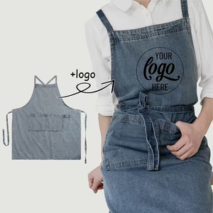 Customizable Cotton Canvas Apron Adjustable Straps Front Pocket Durable Denim Bartender Uniform Restaurant Bar Use Personalized - Product Image 1