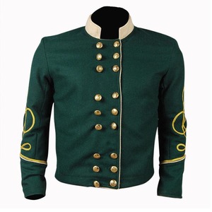 Men's <b>Black</b> <b>Wool</b> Hussar Jacket With Gold Embroidery And Faux Fur Collar Formal Winter <b>Coat</b> For Uniforms - Product Image 2
