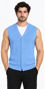 Pull sans manches en maille de laine mélangée pour homme, col rond, logo personnalisé sur le devant, chaud pour l'hiver, haute qualité, vente en gros de tricots - Product Image 6