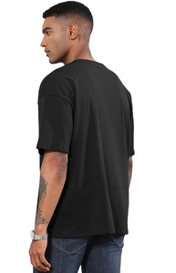 Camiseta de hombre de corte holgado, estilo boxy, de algodón, informal, estilo streetwear, transpirable, de tela suave, con hombros caídos, cuello redondo y manga corta. - Product Image 4