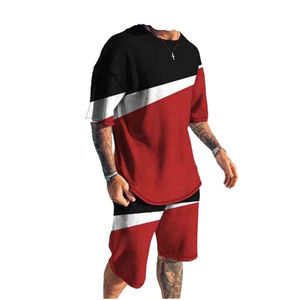 Nouvelle Collection Automne 2025 – Ensemble Sport Décontracté 2 Pièces pour Homme, Taille 6XL, Manches Courtes, Longueur Genou, en Polyester/Coton – Survêtement Jogging - Product Image 3