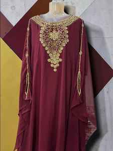 Abaya de Dubaï en gros Aïd 2026 – Modeste, simple, en mousseline, longueur ras du sol, manches longues, écologique, pour femme, tenue de soirée, festival, Ramadan - Product Image 6