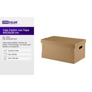 Caja de Cartón 45*35*20cm con Tapa para Almacenamiento de Papel y Medios - Product Image 1