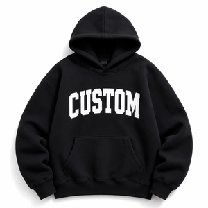 Fash Shipping Oversized Black Pullover Women's Hoodies With Graphic Print OEM Fabric Weight Cotton Varsity College Style USA - Product Image 4