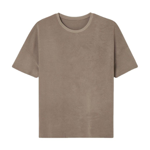T-shirt Homme 100% Coton Coupe Oversize Boxy avec Logo Personnalisé, Épaules Tombantes, Style Streetwear, Col Uni, Respirant, Grande Taille - Product Image 1