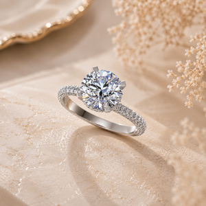 Hot Sale Lab Grown Round Cut Diamond <b>Ring</b> 925 <b>Silver</b> 9kt, 14kt, 18kt Gold Diamond <b>Rings</b> for Women's Engagement <b>Ring</b> - Product Image 1
