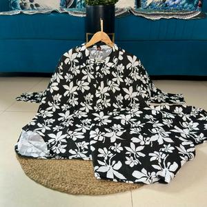 Plus Size Women Cotton Co-Ord Set One Sided Pocket 3XL10XL | 30 Inches Top | 38 Inches <b>Pant</b> | Stylish Printed Knee-Length Set - Product Image 3