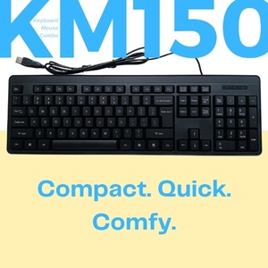 ชุดคีย์บอร์ดและเมาส์แบบมีสาย KM150 คีย์บอร์ดขนาดเต็มรูปแบบ เมาส์เซ็นเซอร์ออปติคอลตามหลักสรีรศาสตร์ 1600 DPI - Product Image 2