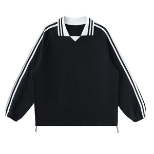Sudadera Moderna de Estilo Preppy con Cuello Redondo y Rayas, Personalizable con Logotipo, Diseño Universitario para Hombre y Mujer - Product Image 1