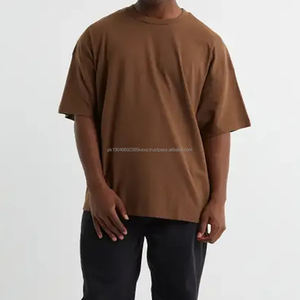 Camiseta Personalizada de Algodón de 250 g/m² para Hombre, de Alta Calidad, Gruesa, Lisa, Extra Grande, con Estampado 3D en Relieve, Disponible en 3 Tallas de Cuello para Impresión - Product Image 5