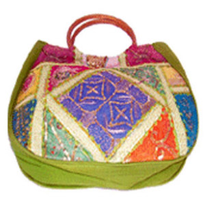Bolso de Hombro para Mujer de Lona Étnica con Asa de Caña, Bordado, Estilo Bohemio Vintage, Tipo Tote, de Gran Venta - Product Image 3