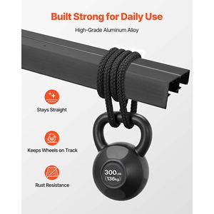 Kit Hardware per Porta Scorrevole a Doppia Guida in Lega di Alluminio da 1,5 m, Facile Installazione, Scorrevole e Silenzioso per Armadi - Product Image 4