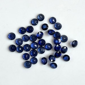 Saphir bleu naturel de 2 mm, 3 mm, 4 mm, 5 mm, taille ronde, certifié IGI, pierre précieuse en vrac pour la fabrication de bijoux en gros - Product Image 1
