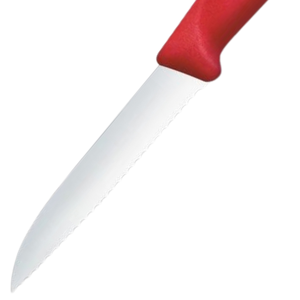 Couteaux utilitaires à lame dentelée avec manche rouge, en acier inoxydable, lame tranchante, couteaux de cuisine pour trancher les tomates, les fruits, les légumes, le pain - Product Image 4