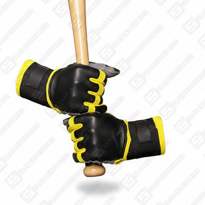 Cuir véritable de qualité supérieure, professionnel, léger, ambidextre, avec manchette longue, sur mesure, combinaison de couleurs noir, gris, jaune - Product Image 6