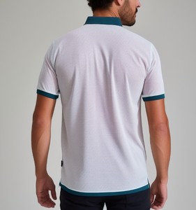 Men's Short Sleeve Knitted Cotton Polo Shirt Solid Color Casual Breathable Regular Fit <b>White</b> - Product Image 6