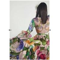 Robes Bohèmes Longues Amorzinho Faites à la Main, Élégance Décontractée, Coupe Ample Imprimée, Taille Naturelle, 100% Coton