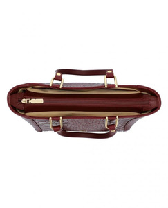 Sac fourre-tout à bandoulière en cuir véritable pour femme, motif alligator marron, grande capacité, haute qualité, avec deux poignées et sangles, collection 2026 - Product Image 2