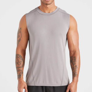 Camiseta sin mangas unisex acanalada 2026 con logo personalizable, camiseta elástica de fitness, chaleco de gimnasio para hombre, estilo casual muscular para deportes de verano - Product Image 1