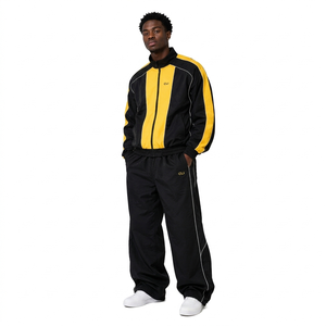 Coupe-vent oversize personnalisé à blocs de couleur avec logo brodé contrastant, passepoil réfléchissant, imperméable, style sportif, pour homme, vente en gros - Product Image 1