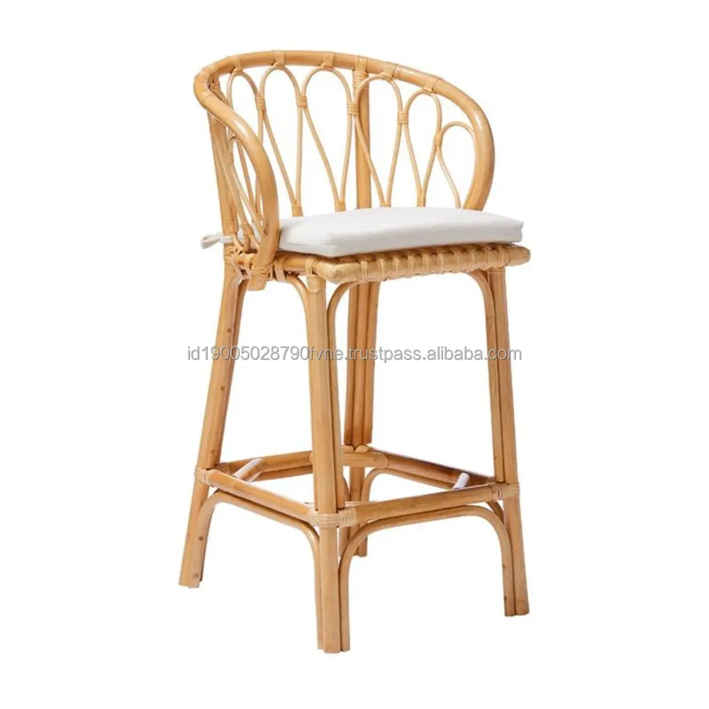 Best Quality Rattan chairs modern rattan chair set french restaurant rattan bar chairs with cushion