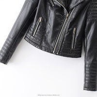 Gran oferta, abrigo negro para mujer, manga larga, Otoño, cremalleras de motorista, prendas de vestir, chaquetas de piel sintética para motocicleta, ropa de calle para mujer