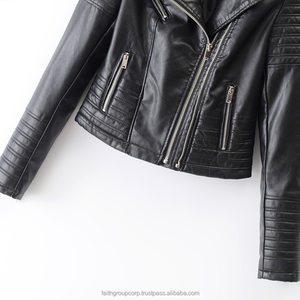 Hot Sale Women Black Coat Long Sleeve Autumn Biker Zippers Outwear Motorcycle Faux <b>Leather</b> <b>Jackets</b> Ladies Streetwear - Product Image 6